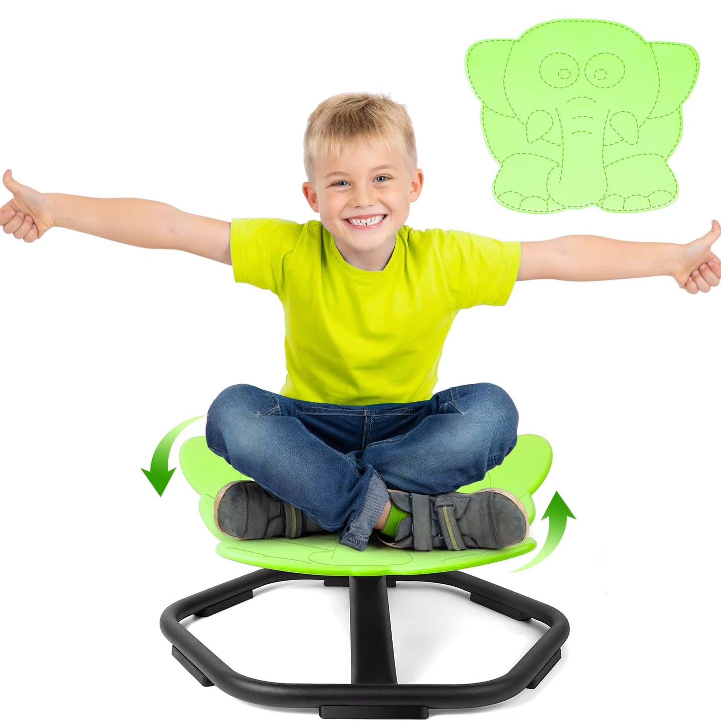Swivel Chair- 360° Spinning Seat Autism Sensory Spin Toddler Sit ADHD Toy Play Equipment Relief Motion Sickness for Kids