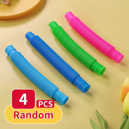 Squishy Fidget Sensory Toys Children with Autism and Anxiety Sensory Reliver Shrink Tube Toys for Adult Push Squeeze Pea Toys