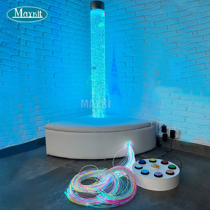 Autism Sensory Therapy Free Standing Rgb Color Control Led Light Fish Lamp Acrylic Water Column Bubble Tube Sensory Equipment