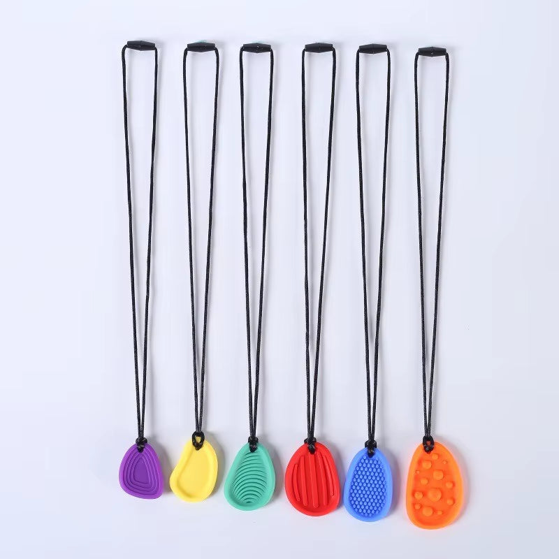 Baby Silicone Teether Kids Chew Necklace Sensory Chewy Pendant Oral Motor Toys Therapy Tools for Autism ADHD Chidren'S Goods