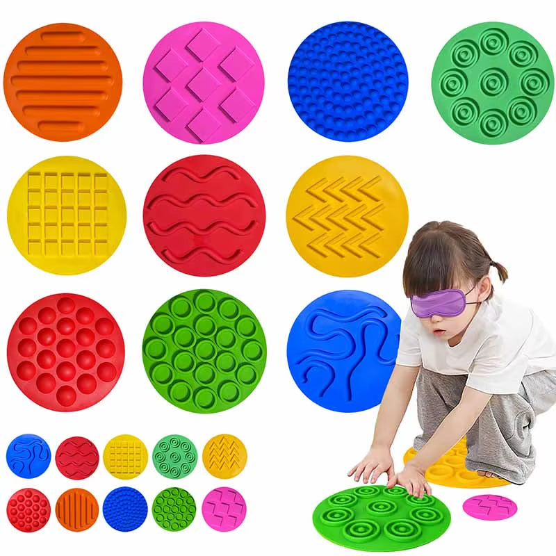 Silicone Sensory Mat Montessori Parish Sport Toy Kid Multi-Texture Quiet Tactile Pad Sensory Integration Autism ADHD Therapy Toy