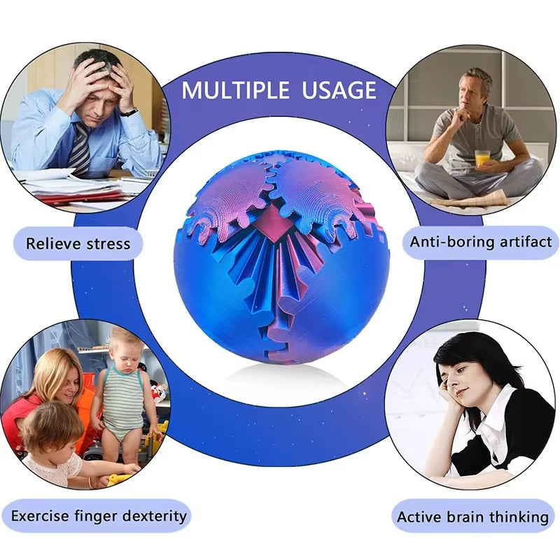 Gear Ball Spin Ball Fidget Toys Decompression Sensory Toys Autism Adult Kids Stress Relief Anti-Stress Fingertip Model Gifts