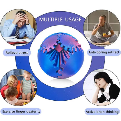 Gear Ball Spin Ball Fidget Toys Decompression Sensory Toys Autism Adult Kids Stress Relief Anti-Stress Fingertip Model Gifts