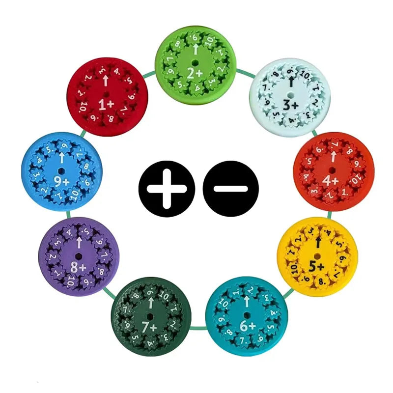 Math Fidget Spinner Sensory Toys Boys Girls Fingertip Game Math Fact Gyros Fidget ADHD Autism for Kids Gifts (Add or Minus)