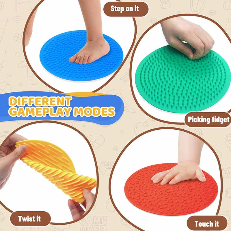 Silicone Sensory Mat Montessori Parish Sport Toy Kid Multi-Texture Quiet Tactile Pad Sensory Integration Autism ADHD Therapy Toy