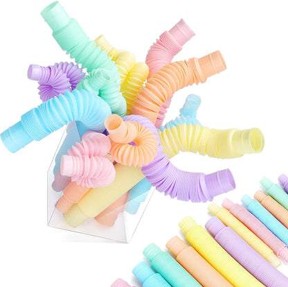 4 Pack Mini Tube Sensory Fidget Toy Colorful Heavy-Duty for Construction Building Educational Toys for Stress Autism ADHD