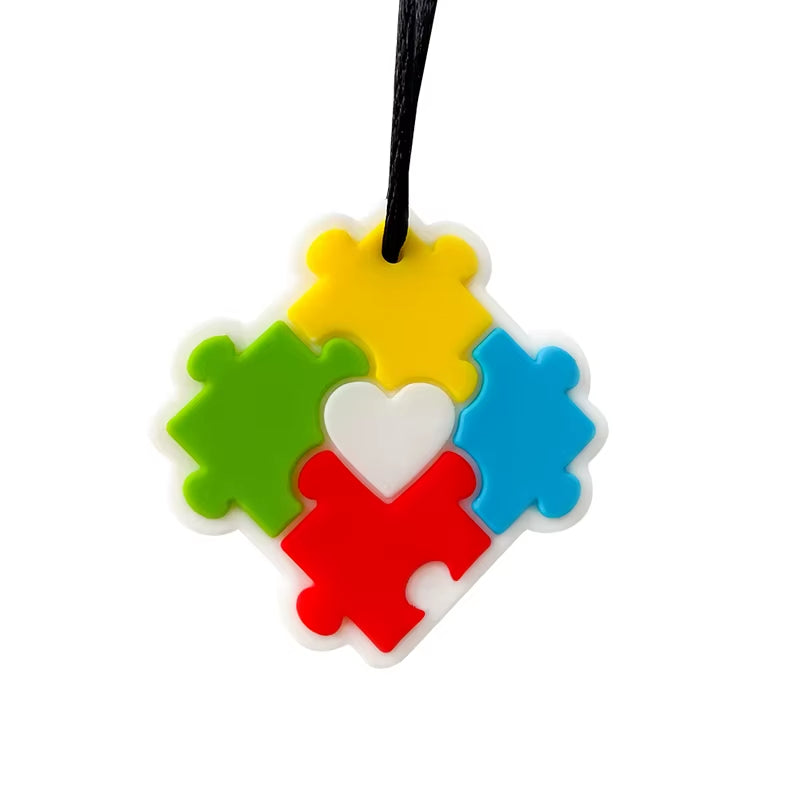 1Ps Baby Silicone Teether Kids Chew Necklace Sensory Chewy Pendant Oral Motor Toys Therapy Tools for Autism ADHD Chidren'S Goods