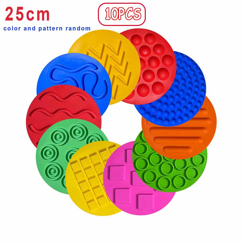 Silicone Sensory Mat Montessori Parish Sport Toy Kid Multi-Texture Quiet Tactile Pad Sensory Integration Autism ADHD Therapy Toy