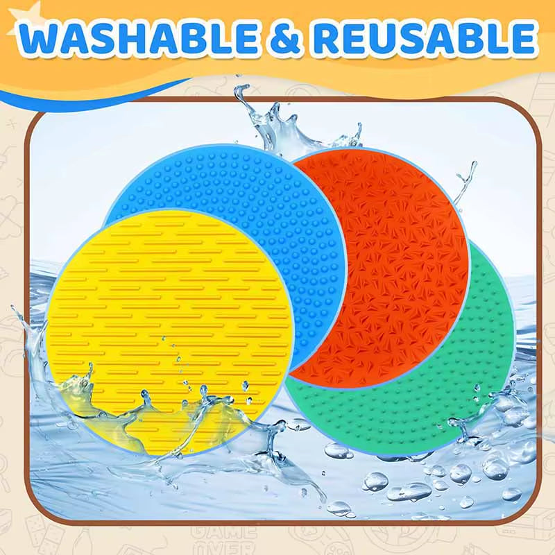 Silicone Sensory Mat Montessori Parish Sport Toy Kid Multi-Texture Quiet Tactile Pad Sensory Integration Autism ADHD Therapy Toy