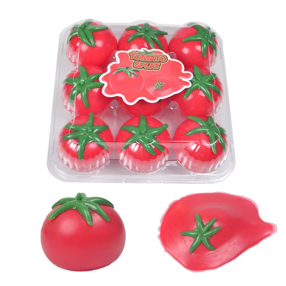 Tomato Squishy Stress Ball - Soft Fidget Sensory Toy for ADHD Autism, Slow Rebound Squeeze Toy for Adults Kids, Christmas Gift