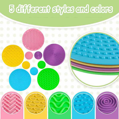 Silicone Sensory Mat Montessori Parish Sport Toy Kid Multi-Texture Quiet Tactile Pad Sensory Integration Autism ADHD Therapy Toy