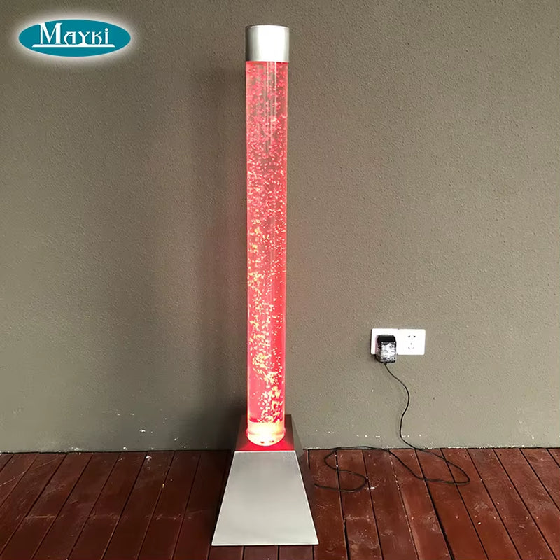 Autism Sensory Therapy Free Standing Rgb Color Control Led Light Fish Lamp Acrylic Water Column Bubble Tube Sensory Equipment