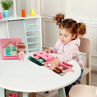 Montessori Quite Book Toys Preschool Activity Book Daily Life Skills Busy Book Autism Sensory Cloth Book Girls Gift for Todders