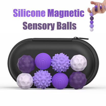 Silicone Magnetic Sensory Balls Fidget Toy Worry Balls Autism Calming Fidgeting Toy Adults Anxiety Relief Stress Sensory Toy