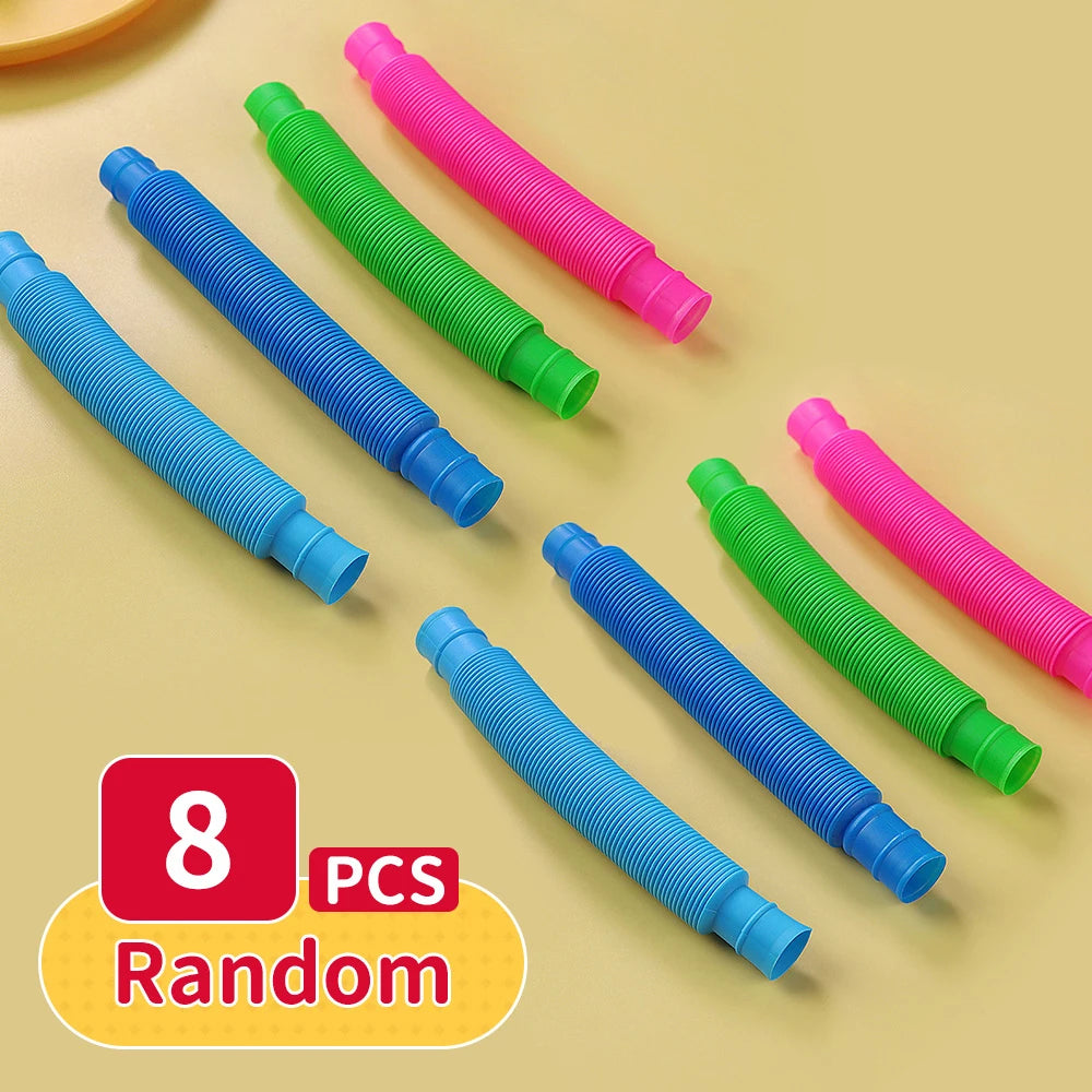 Squishy Fidget Sensory Toys Children with Autism and Anxiety Sensory Reliver Shrink Tube Toys for Adult Push Squeeze Pea Toys