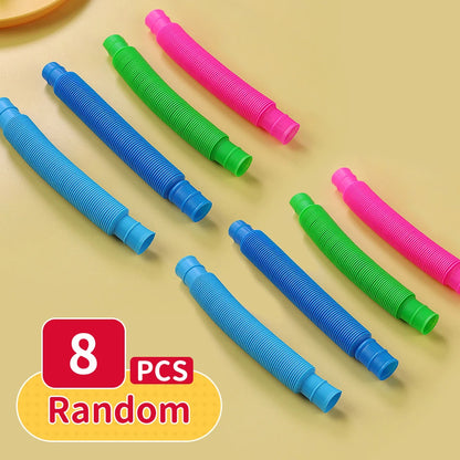 Squishy Fidget Sensory Toys Children with Autism and Anxiety Sensory Reliver Shrink Tube Toys for Adult Push Squeeze Pea Toys