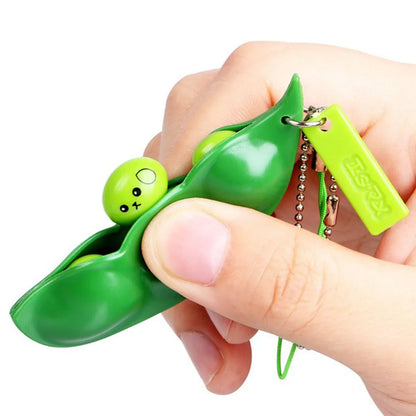 Fidget Toy Edamame Squeeze Keychain
