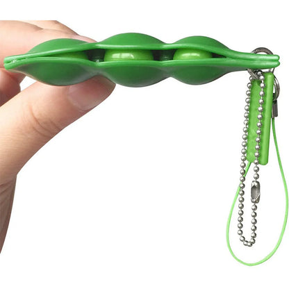Fidget Toy Edamame Squeeze Keychain