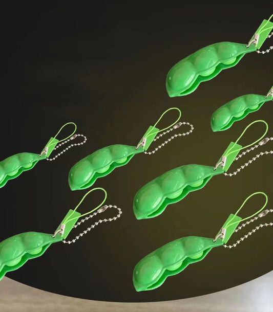 Fidget Toy Edamame Squeeze Keychain
