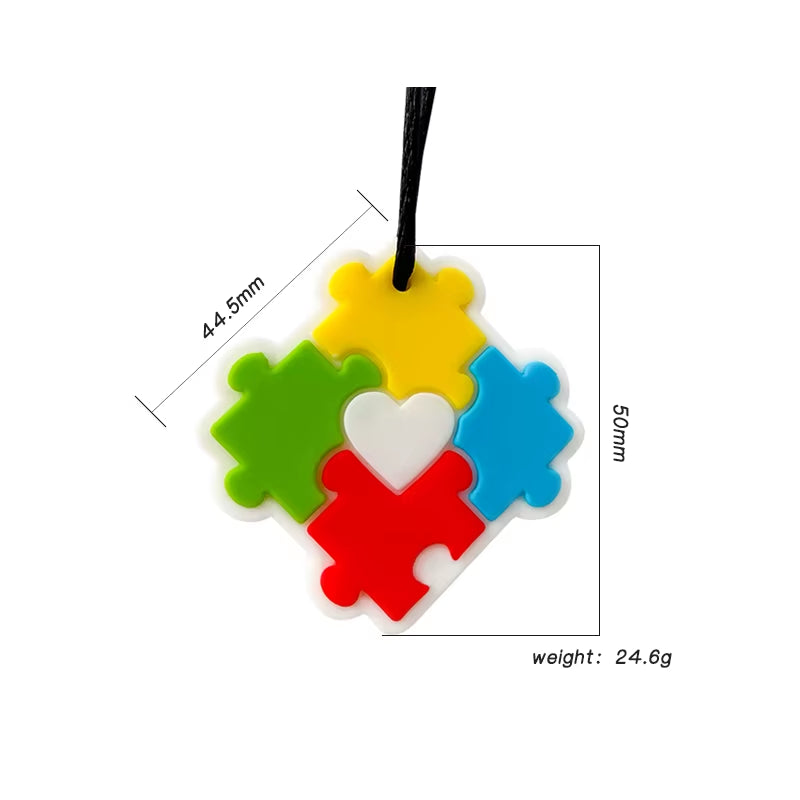 1Ps Baby Silicone Teether Kids Chew Necklace Sensory Chewy Pendant Oral Motor Toys Therapy Tools for Autism ADHD Chidren'S Goods
