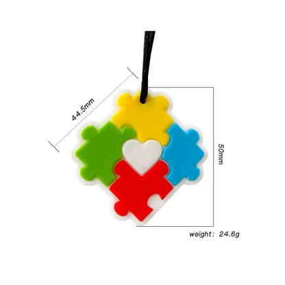 1Ps Baby Silicone Teether Kids Chew Necklace Sensory Chewy Pendant Oral Motor Toys Therapy Tools for Autism ADHD Chidren'S Goods