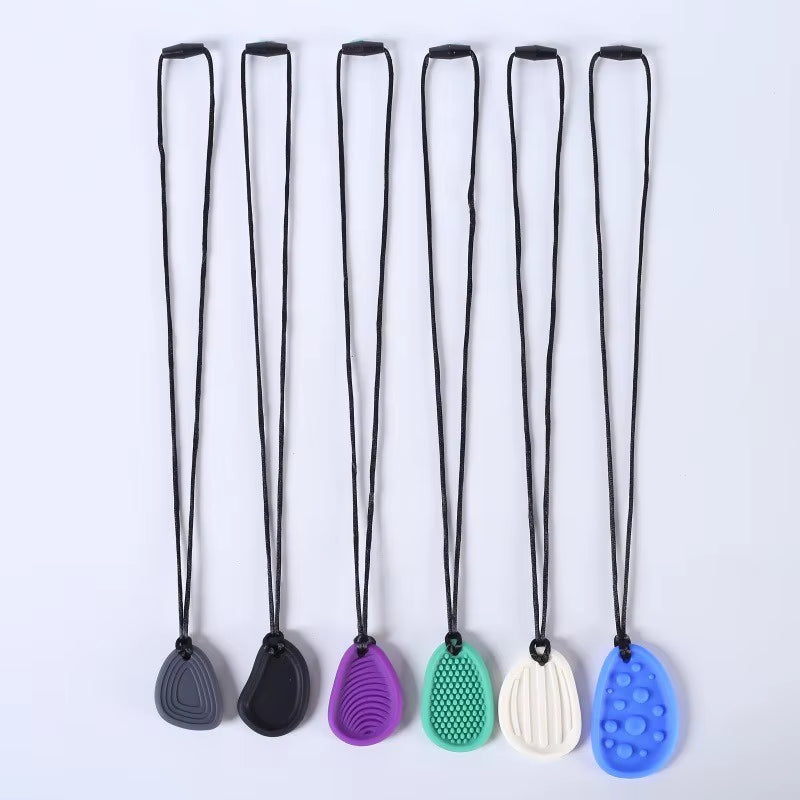 Baby Silicone Teether Kids Chew Necklace Sensory Chewy Pendant Oral Motor Toys Therapy Tools for Autism ADHD Chidren'S Goods