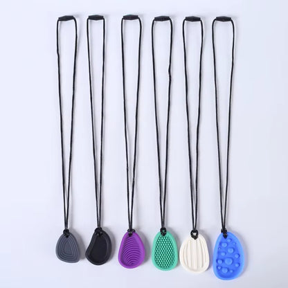 Baby Silicone Teether Kids Chew Necklace Sensory Chewy Pendant Oral Motor Toys Therapy Tools for Autism ADHD Chidren'S Goods