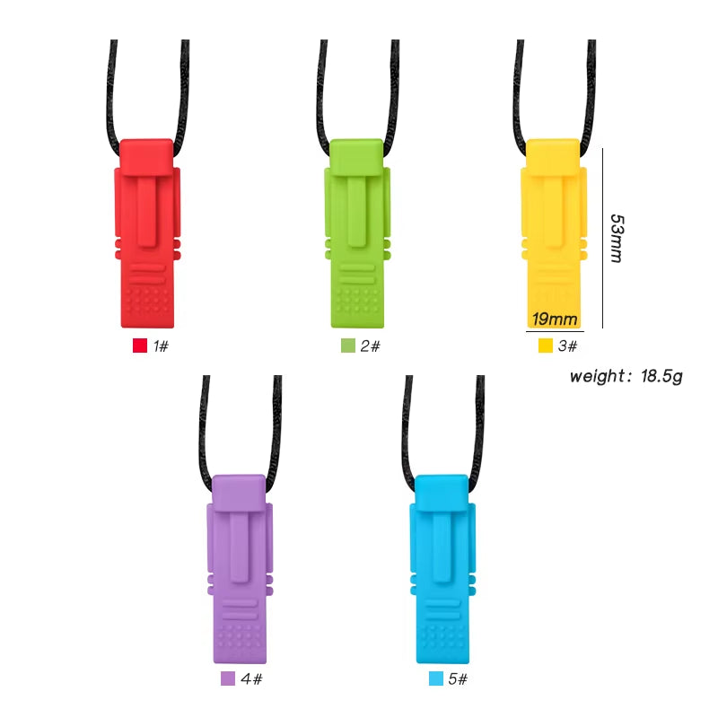 1Ps Baby Silicone Teether Kids Chew Necklace Sensory Chewy Pendant Oral Motor Toys Therapy Tools for Autism ADHD Chidren'S Goods