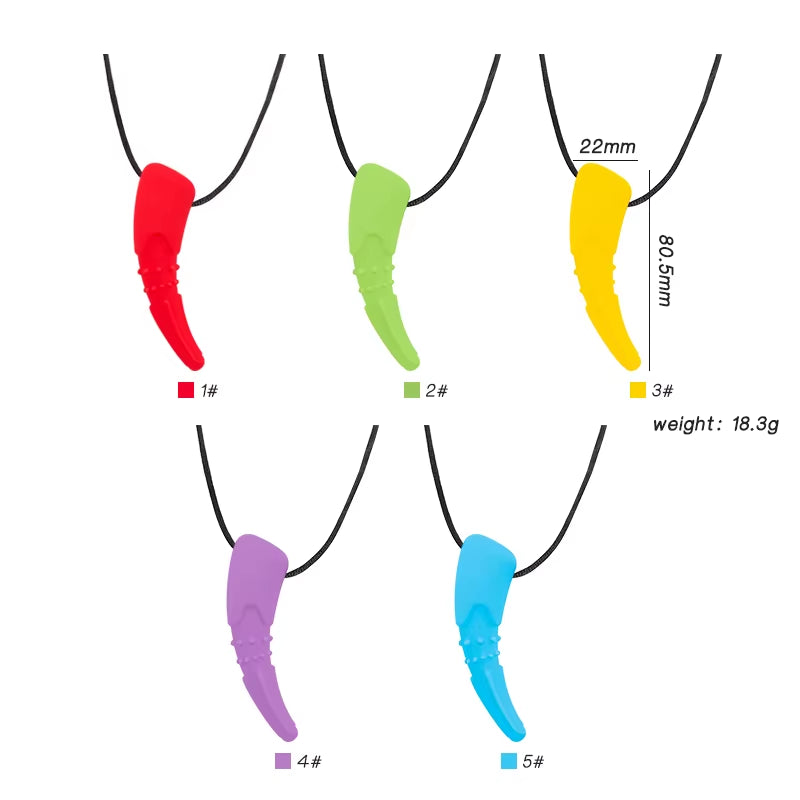 1Ps Baby Silicone Teether Kids Chew Necklace Sensory Chewy Pendant Oral Motor Toys Therapy Tools for Autism ADHD Chidren'S Goods