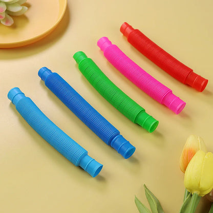 Squishy Fidget Sensory Toys Children with Autism and Anxiety Sensory Reliver Shrink Tube Toys for Adult Push Squeeze Pea Toys