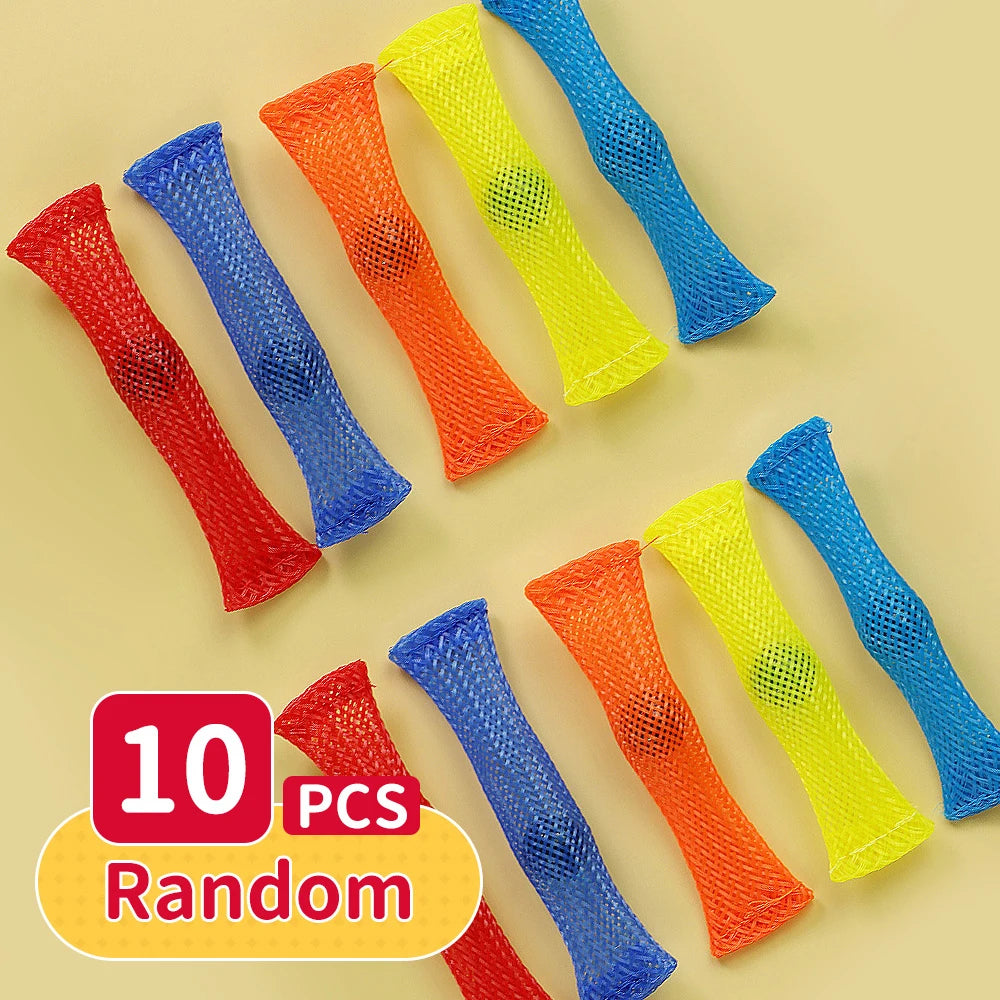 Squishy Fidget Sensory Toys Children with Autism and Anxiety Sensory Reliver Shrink Tube Toys for Adult Push Squeeze Pea Toys