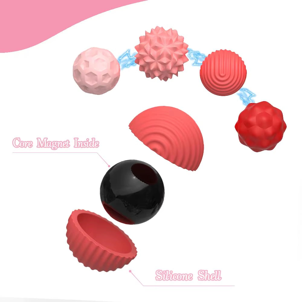 Magnetic Sensory Fidget Balls Silicone Stress Relief Toys for Adults & Teens with Autism ADHD Anxiety Fun Travel Toys Gift