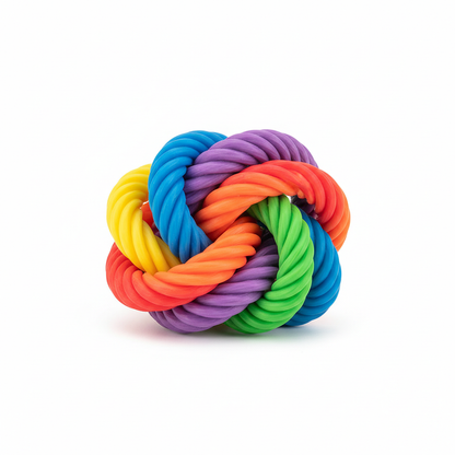 حبل تانجل ملون بألوان قوس قزح - لعبة فيدجت حسية للتوحد